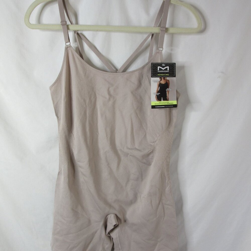 Maidenform Shapewear Body Suit Seamless Smoothing Romper Nude Size XL NWT - Picture 4 of 8